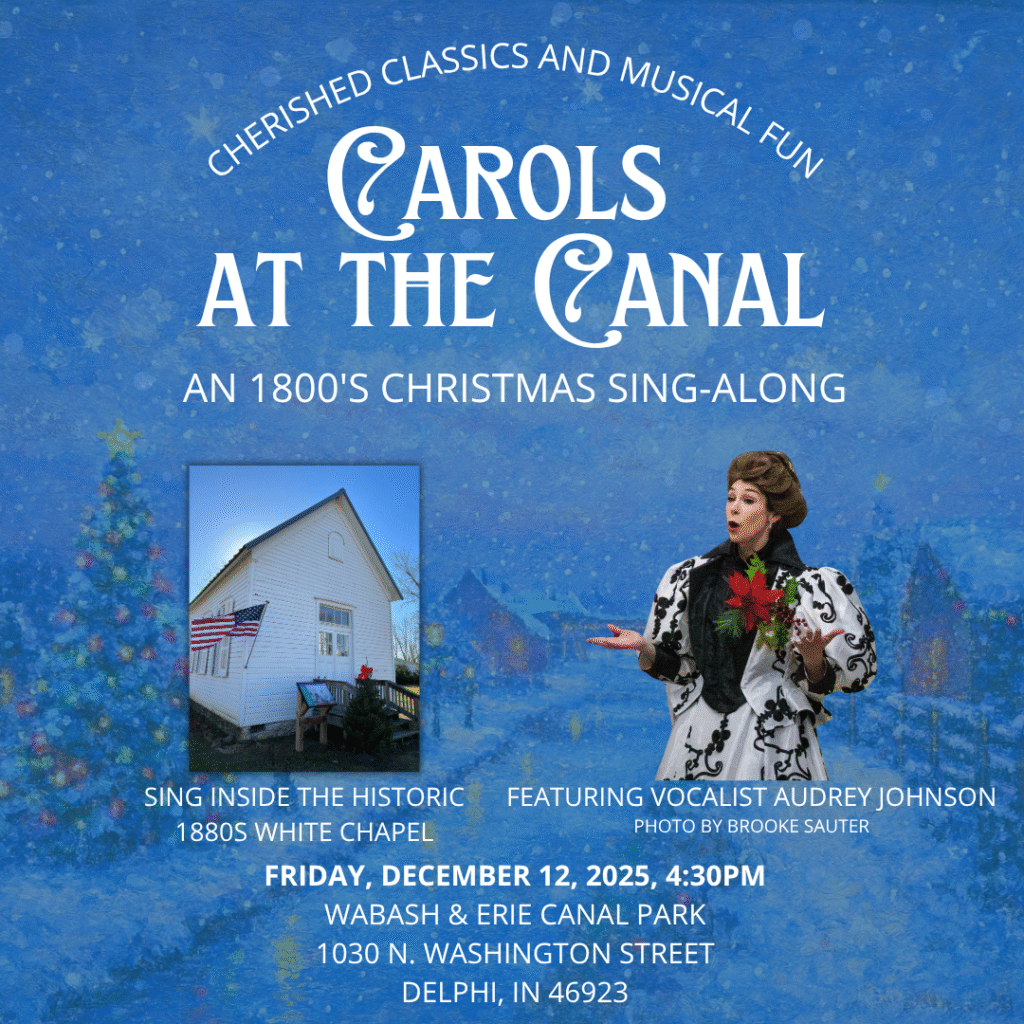 An informational poster for Carols at the Canal 2025